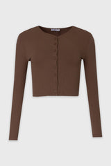Brown Basic Cardigan