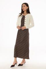 Brown Chevron Printed Slip Jumper