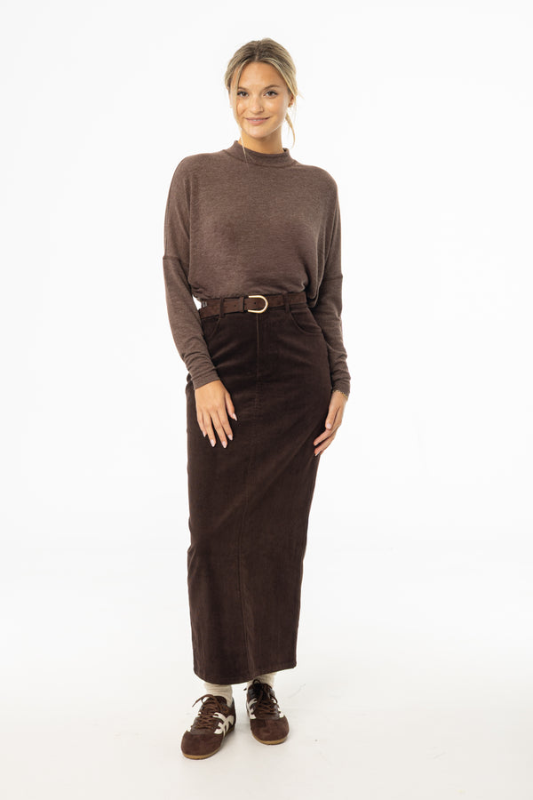 Brown Corduroy Skirt