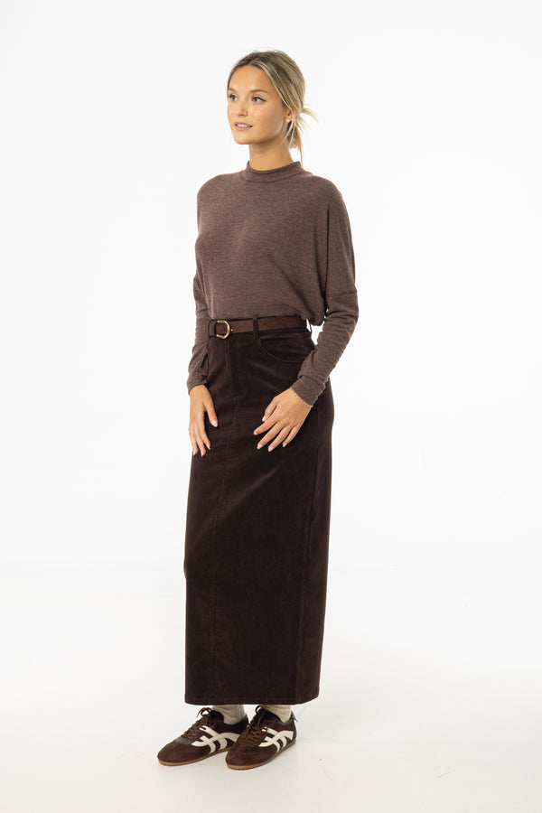 Brown Corduroy Skirt