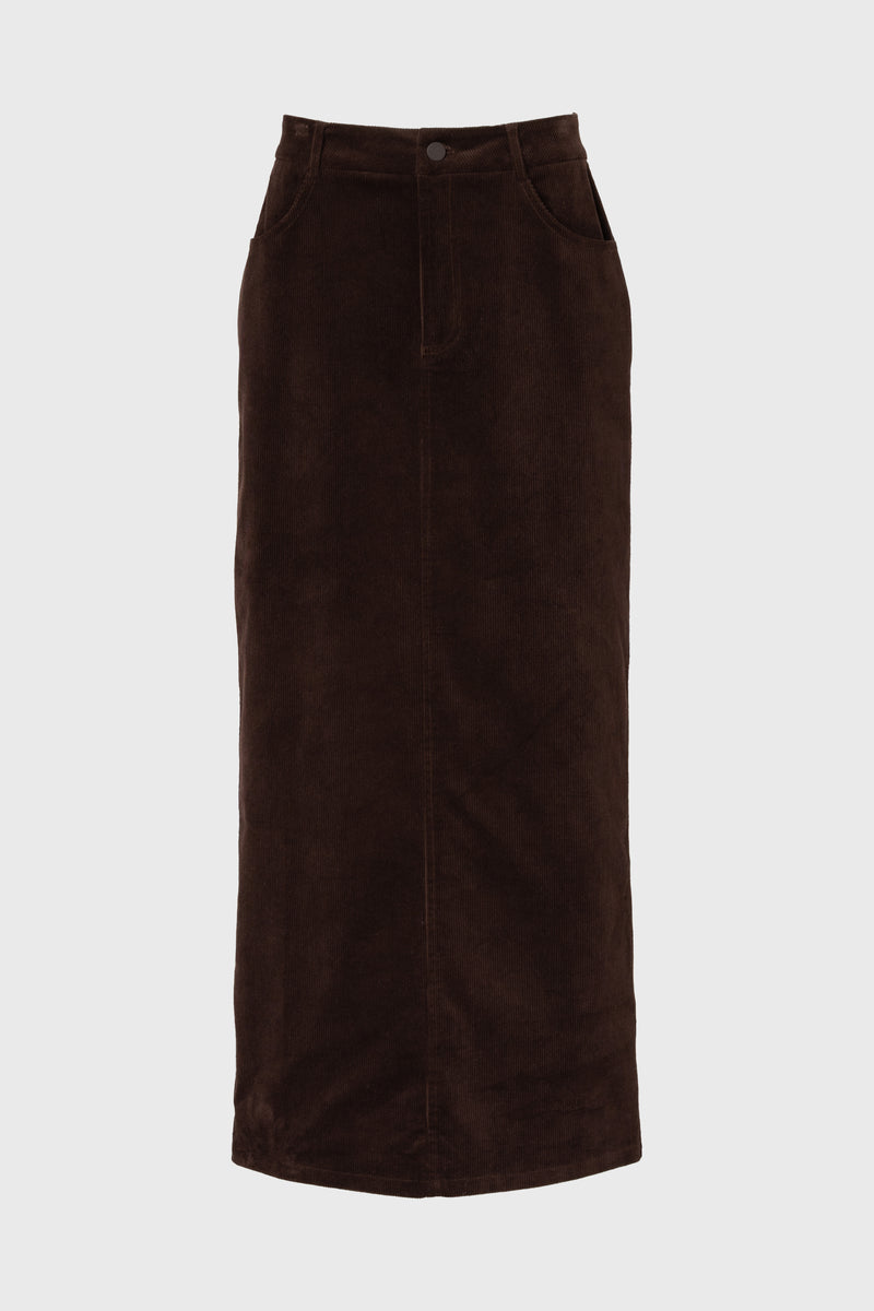 Brown Corduroy Skirt