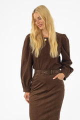 Brown Corduroy Top