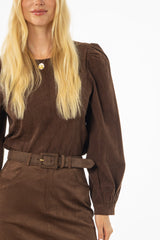 Brown Corduroy Top