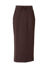 Brown Knit Drawstring Pocket Skirt