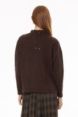 Brown Drop Shoulder Sweater Top