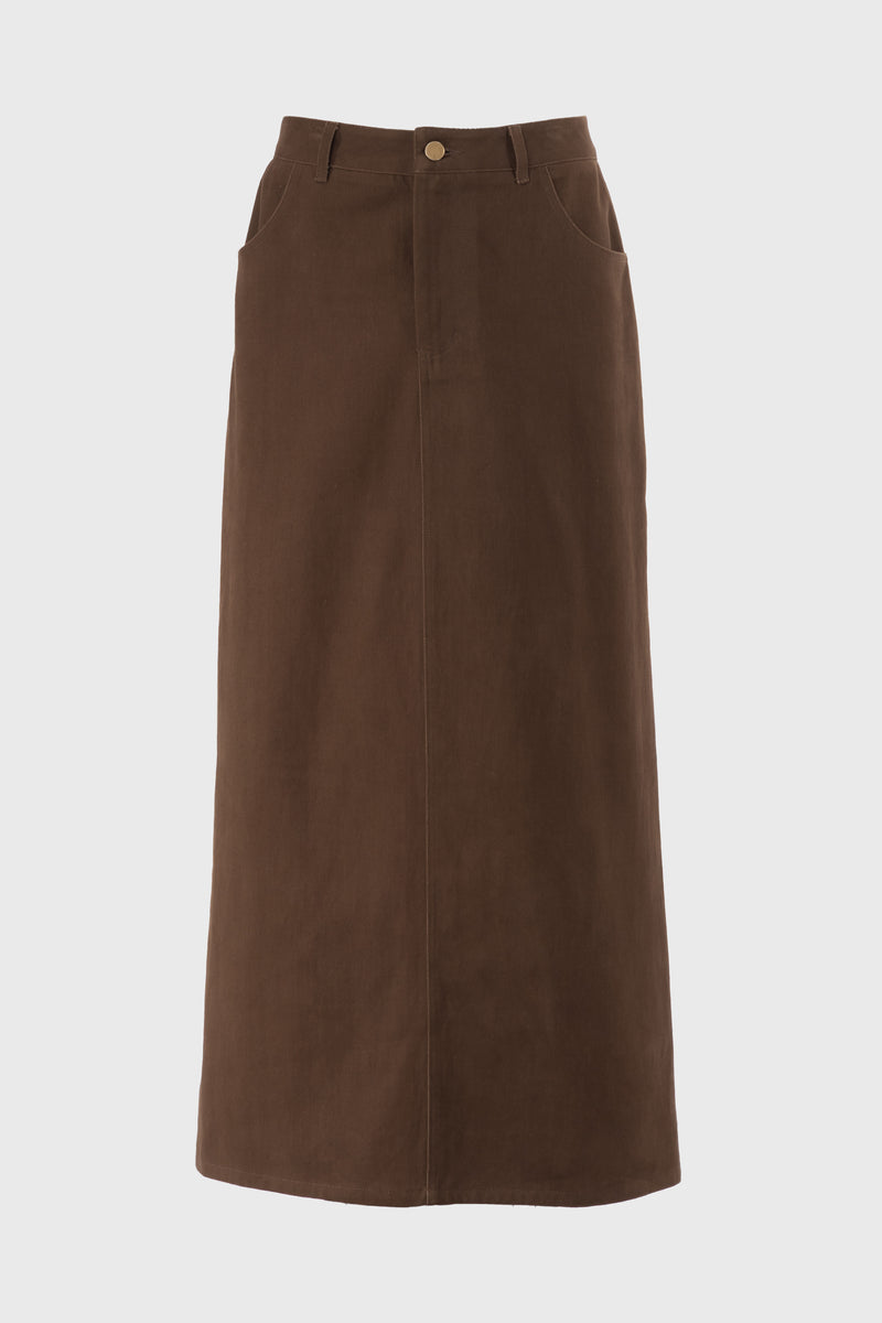 Brown Everyday Denim Skirt