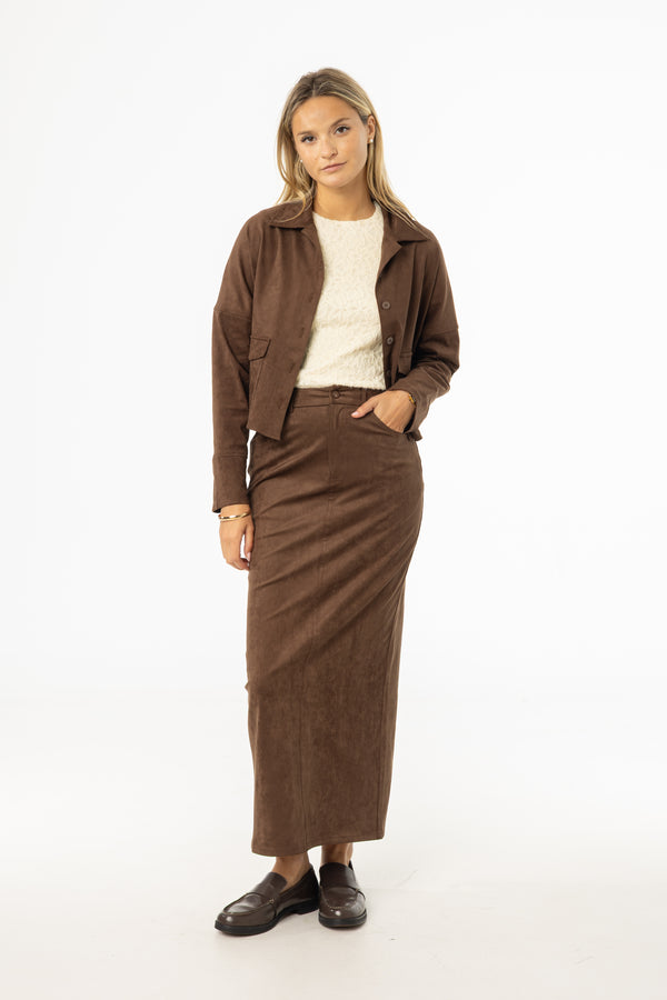 Brown Everyday Microsuede Skirt