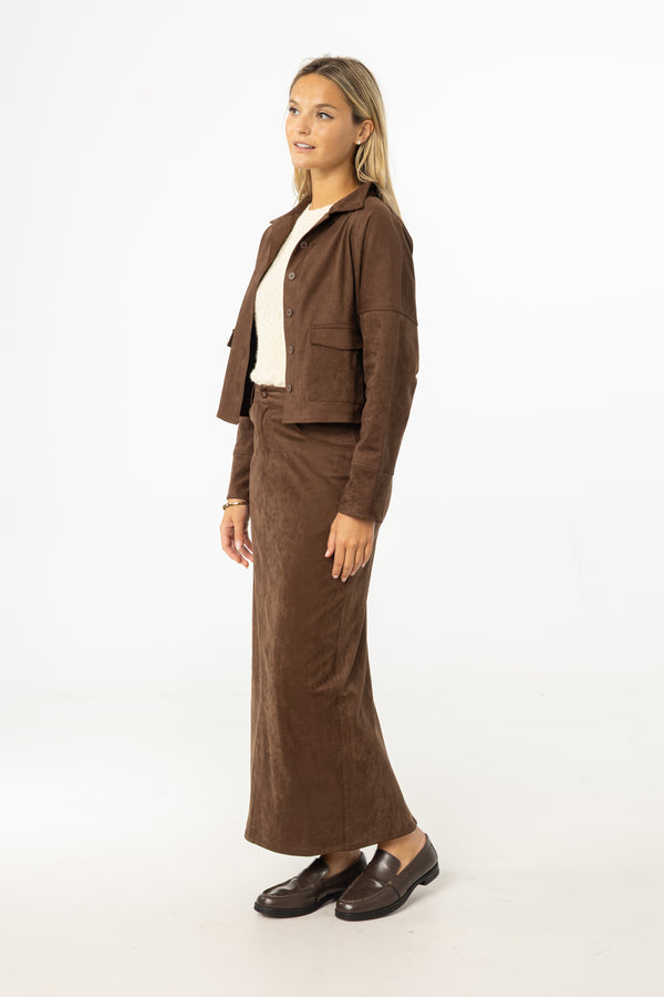 Brown Everyday Microsuede Skirt