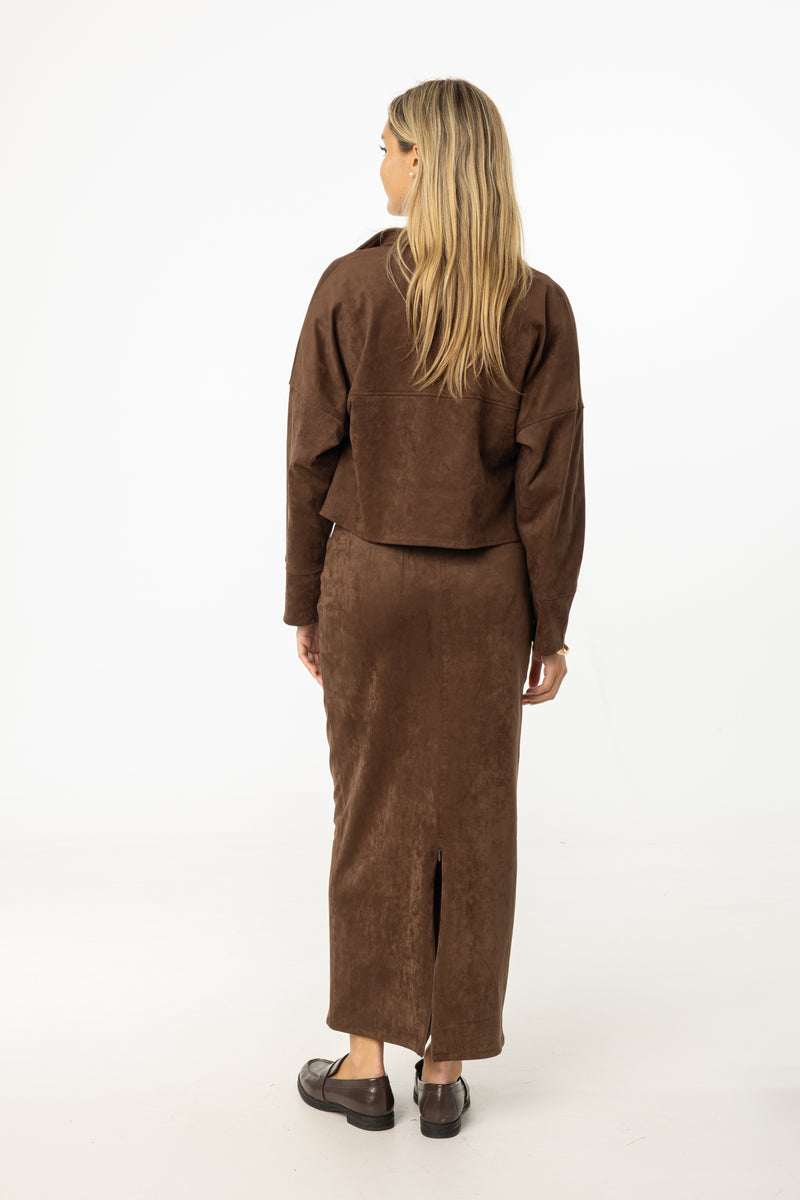 Brown Everyday Microsuede Skirt