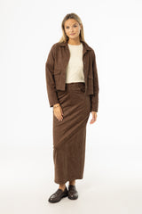 Brown Everyday Microsuede Skirt