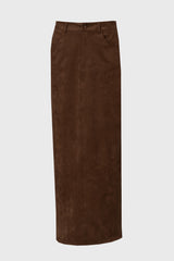 Brown Everyday Microsuede Skirt