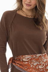 Brown Faux Shrug Maxi Dress