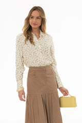 Brown Floral Printed Blouse