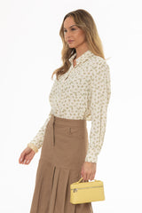 Brown Floral Printed Blouse