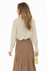 Brown Floral Printed Blouse