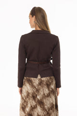 Brown Knit Blazer