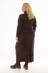Brown Knit Maxi Skirt