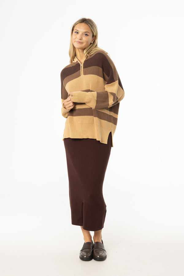 Brown Knit Skirt Legging
