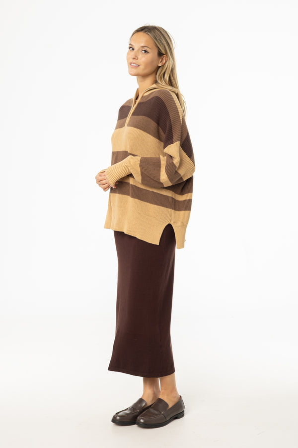 Brown Knit Skirt Legging