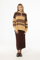 Brown Knit Skirt Legging
