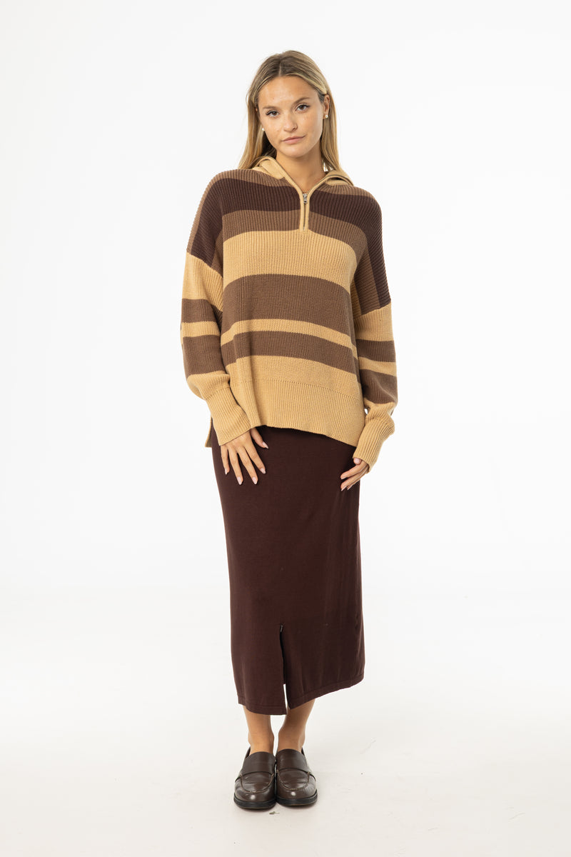 Brown Knit Skirt Legging