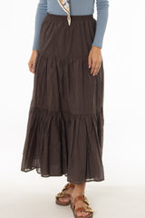 Brown Layered Chiffon Skirt