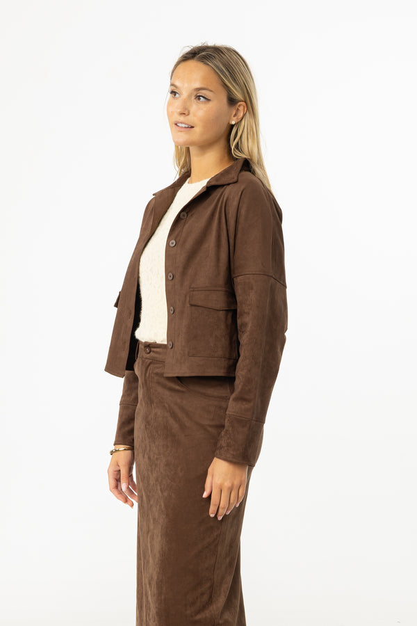 Brown Microsuede Jacket