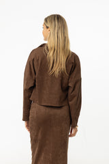Brown Microsuede Jacket