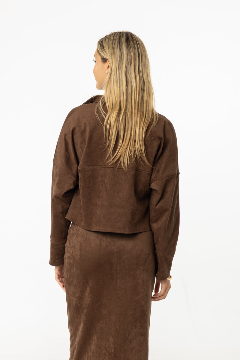 Brown Microsuede Jacket