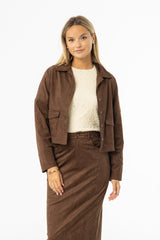 Brown Microsuede Jacket