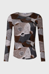 Brown Multi Printed T-Shirt