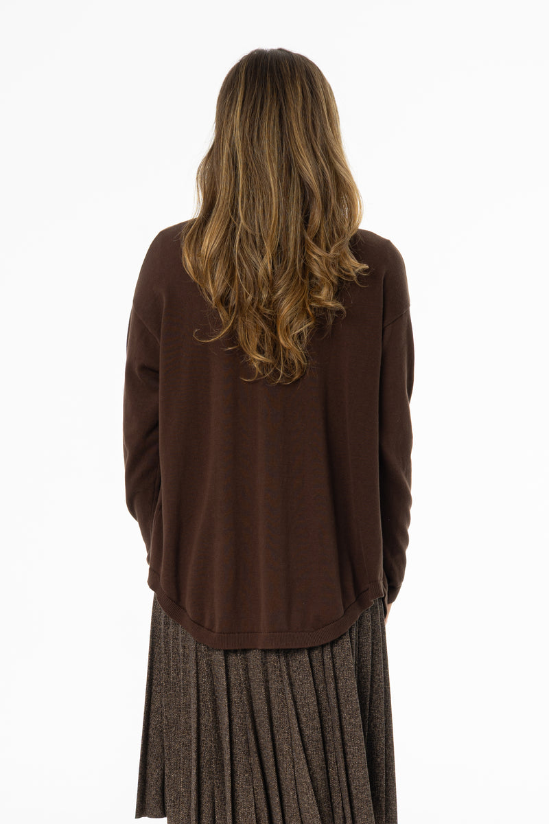 Brown Oversized Knit Cardigan