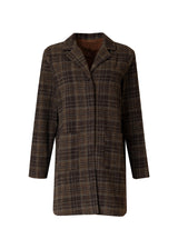 Brown Plaid Wool Coat