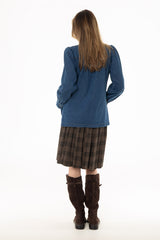 Brown Plaid Pleated Skirt