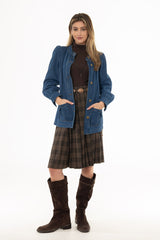 Brown Plaid Pleated Skirt