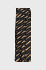 Brown Polka Dot Printed Slip Skirt