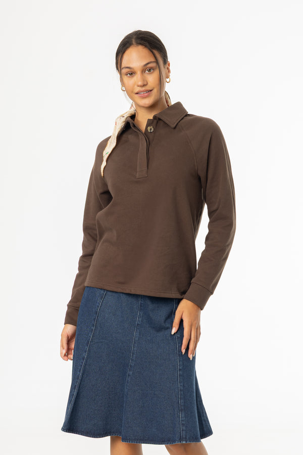 Brown Polo Sweatshirt