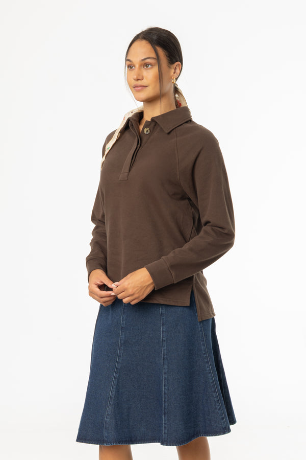 Brown Polo Sweatshirt