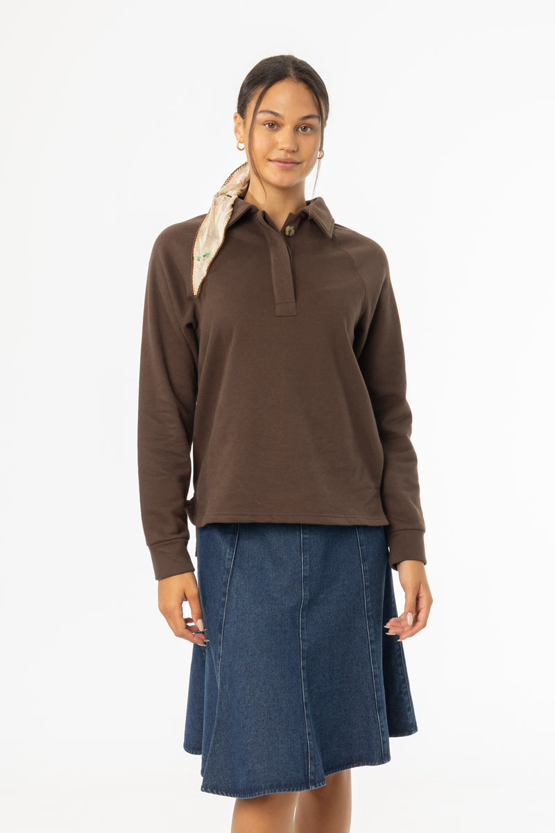 Brown Polo Sweatshirt