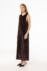 Brown Ribbed Velour Jumper