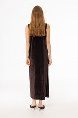 Brown Ribbed Velour Jumper