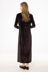 Brown Ribbed Velour Jumper