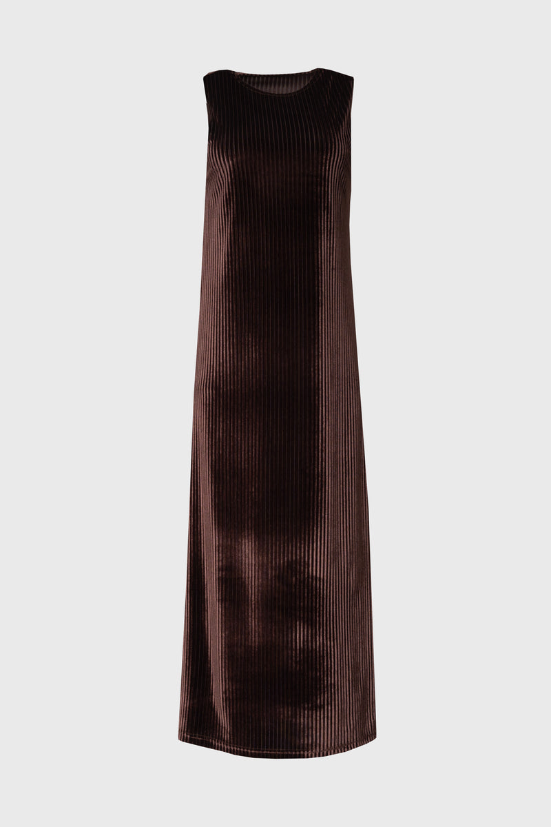 Brown Ribbed Velour Jumper