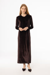 Brown Ribbed Velour Jumper