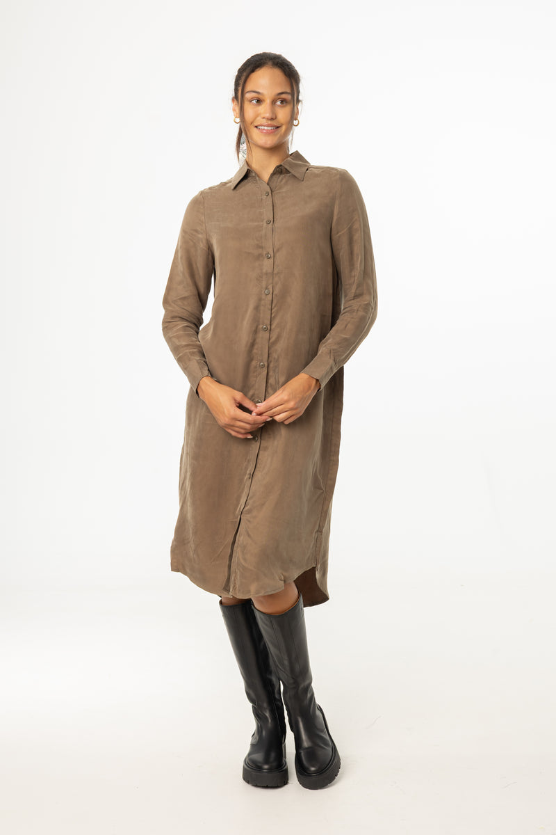 Brown Shirt Dress