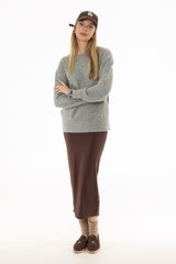 Brown Solid Skirt Legging