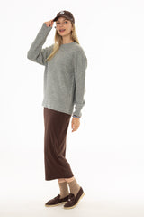 Brown Solid Skirt Legging