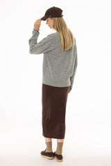 Brown Solid Skirt Legging