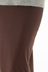 Brown Solid Skirt Legging