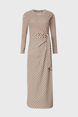 Brown Striped Tie Maxi Dress